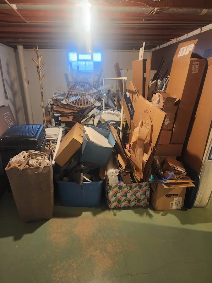 Roll-off dumpster container at job site for 2 Yard Dumpster Rental in Niles